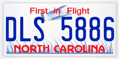 NC license plate DLS5886