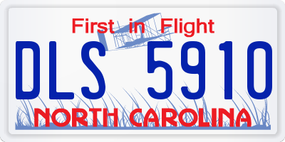 NC license plate DLS5910