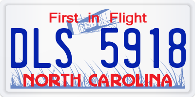 NC license plate DLS5918