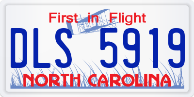 NC license plate DLS5919