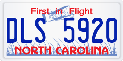 NC license plate DLS5920