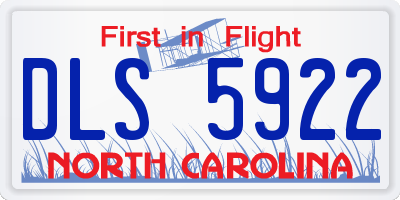 NC license plate DLS5922