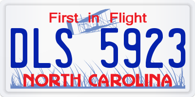 NC license plate DLS5923