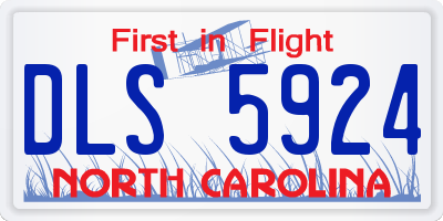 NC license plate DLS5924