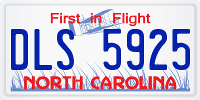 NC license plate DLS5925
