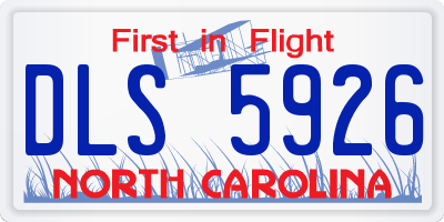NC license plate DLS5926