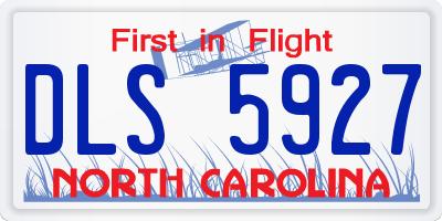 NC license plate DLS5927