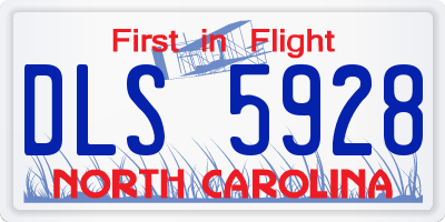 NC license plate DLS5928
