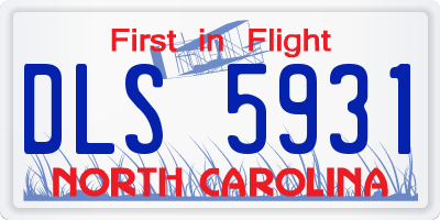 NC license plate DLS5931