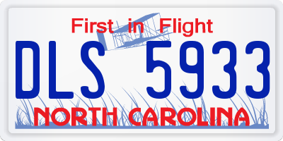 NC license plate DLS5933