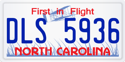 NC license plate DLS5936