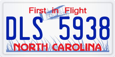 NC license plate DLS5938
