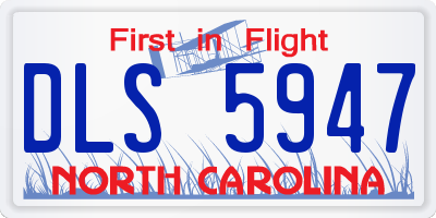 NC license plate DLS5947