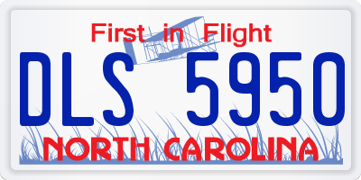 NC license plate DLS5950
