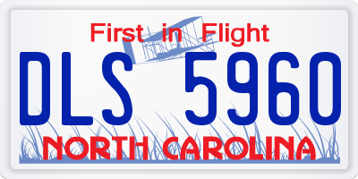 NC license plate DLS5960