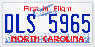 NC license plate DLS5965