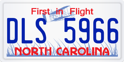 NC license plate DLS5966