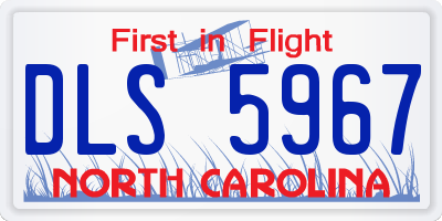 NC license plate DLS5967