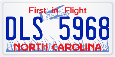 NC license plate DLS5968