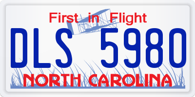 NC license plate DLS5980