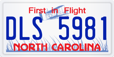 NC license plate DLS5981