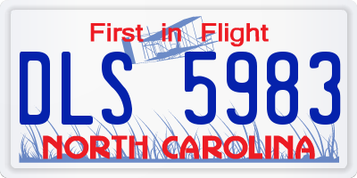 NC license plate DLS5983