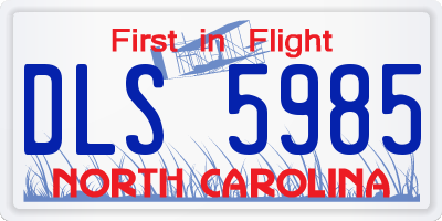 NC license plate DLS5985