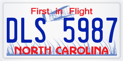 NC license plate DLS5987