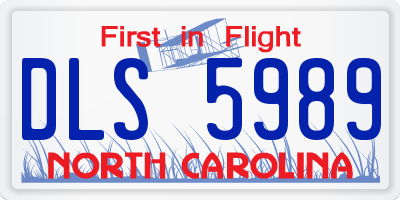 NC license plate DLS5989