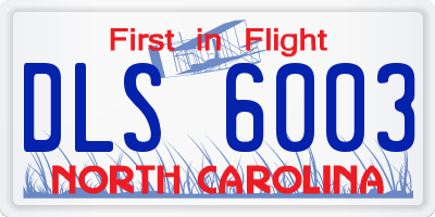 NC license plate DLS6003