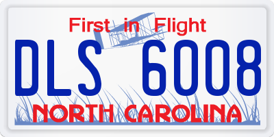 NC license plate DLS6008