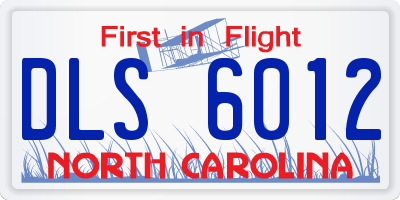 NC license plate DLS6012