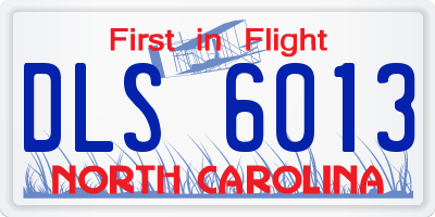 NC license plate DLS6013