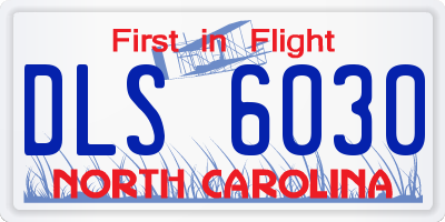 NC license plate DLS6030