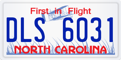 NC license plate DLS6031