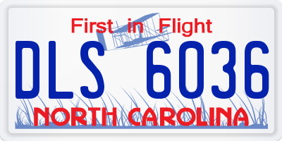 NC license plate DLS6036