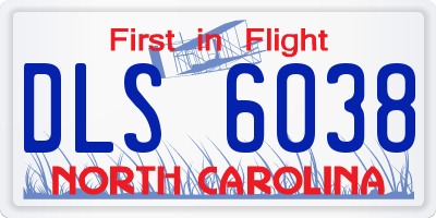 NC license plate DLS6038