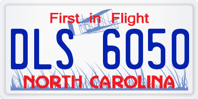 NC license plate DLS6050