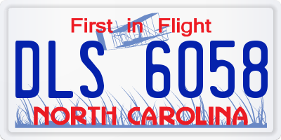 NC license plate DLS6058
