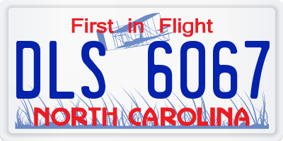 NC license plate DLS6067