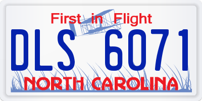 NC license plate DLS6071