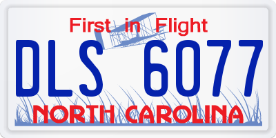 NC license plate DLS6077