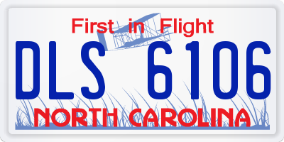 NC license plate DLS6106