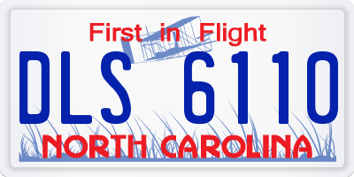 NC license plate DLS6110