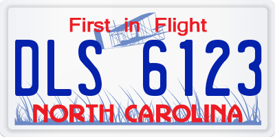 NC license plate DLS6123