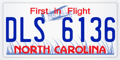 NC license plate DLS6136