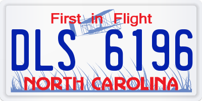NC license plate DLS6196