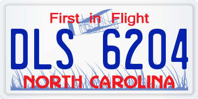 NC license plate DLS6204