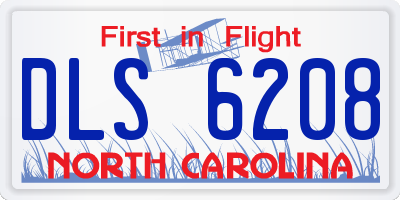 NC license plate DLS6208