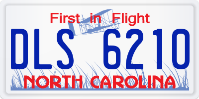 NC license plate DLS6210